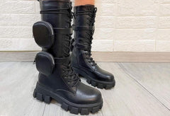 Women's Superstar Black Ecological Leather Boots