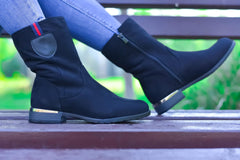 Black Ania Women's Boots Made of Recycled Ecological Leather