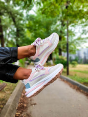 Women's Pink Amira Sneakers Made Of Textile Material