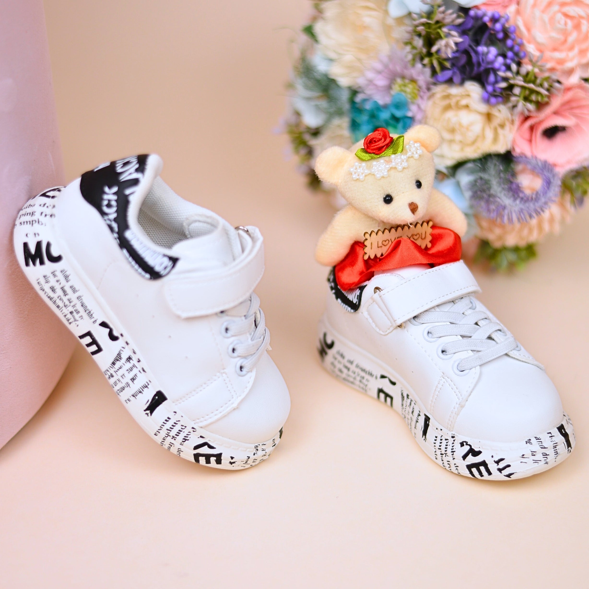 Kids Sneakers White Yogy Made Of Ecological Leather
