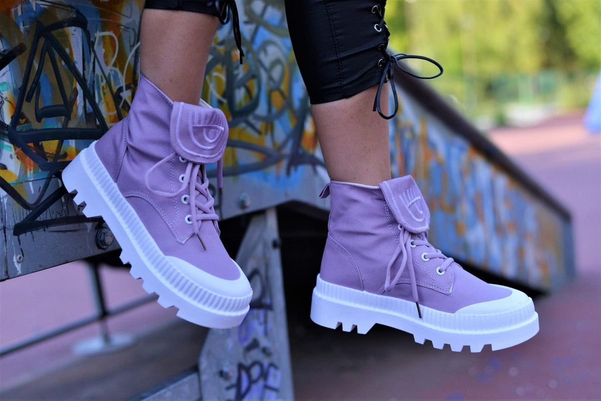 Women Violet Brenda High-Top Sneakers Made of Textile Material