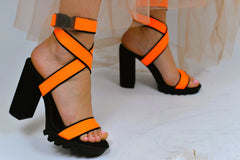 Women's Sandals With Heels, Daxia, Orange