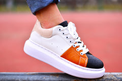 Women's Multicolor Ivy Sneakers Made Of Ecological Leathear