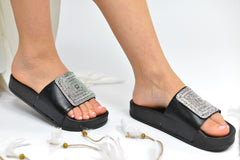 Women's Slippers, Jamila Black