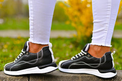 Women's Black Leyla Sneakers Shoes Made Of Textile Material