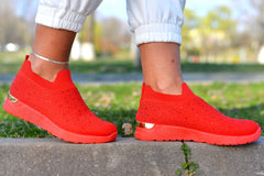 Women's Red Miruna Sneakers Made Of Textile Material