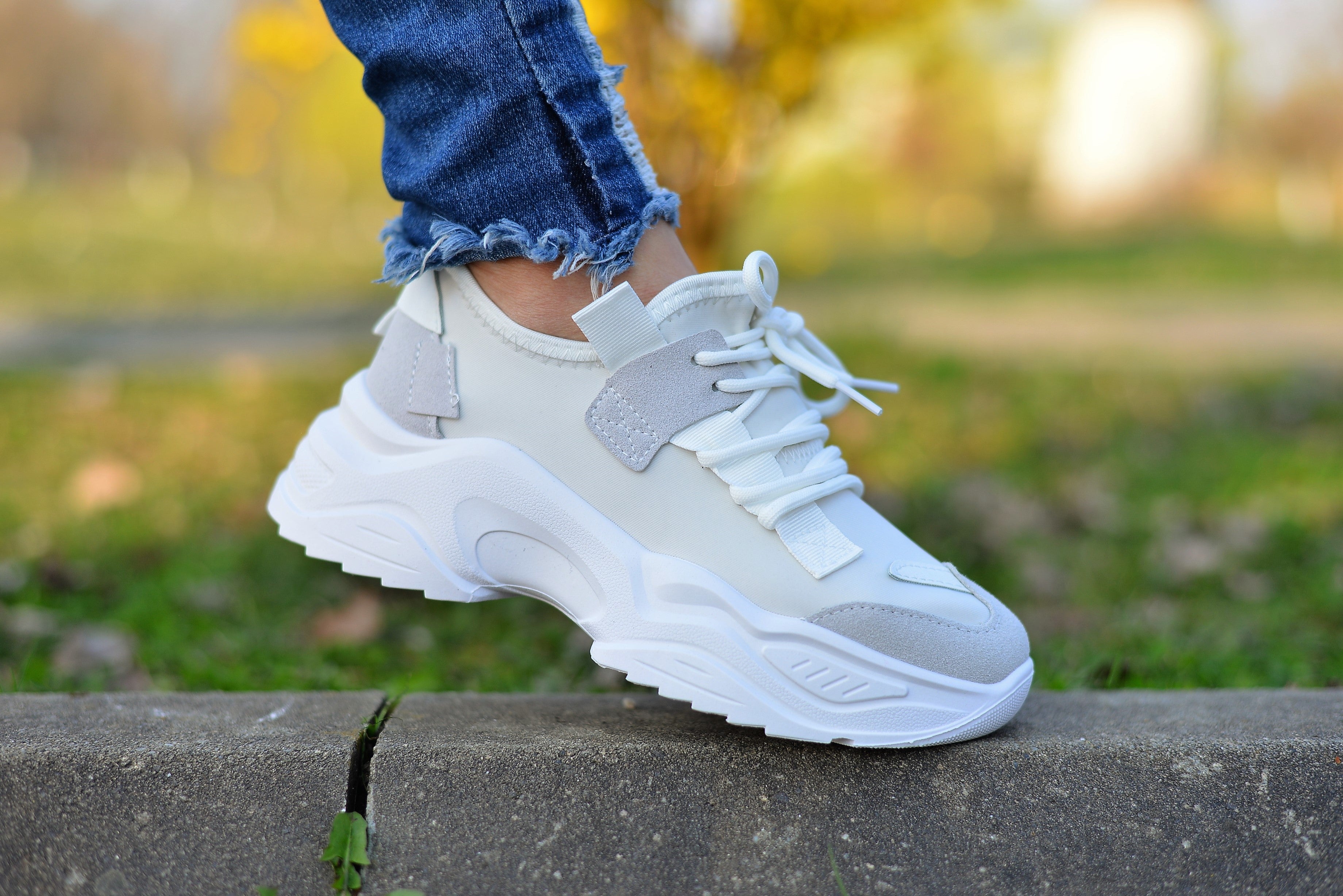Women's Sneakers White Myndee  From Textile Material
