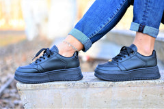Women's Black Nora Sneakers Made Of Ecological Leather
