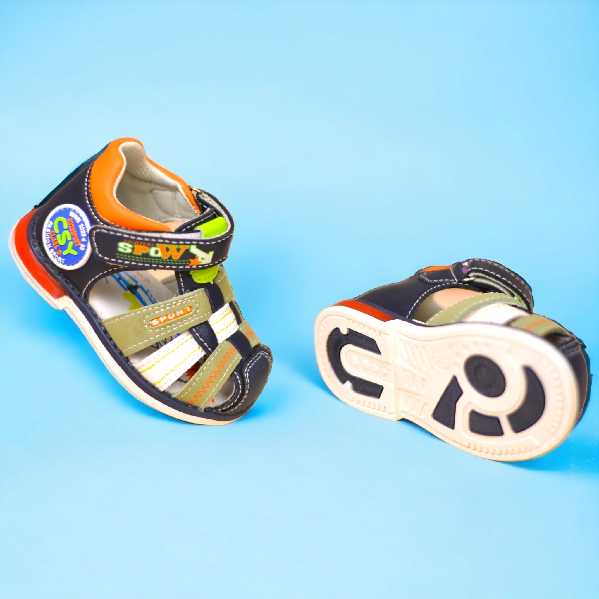 Kids Sandals Aqua Blue Made Of Eco Leather And Natural Leather