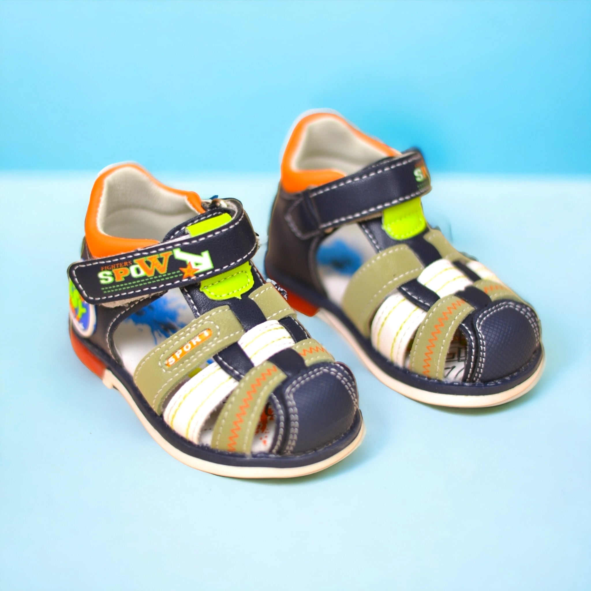 Kids Sandals Aqua Blue Made Of Eco Leather And Natural Leather