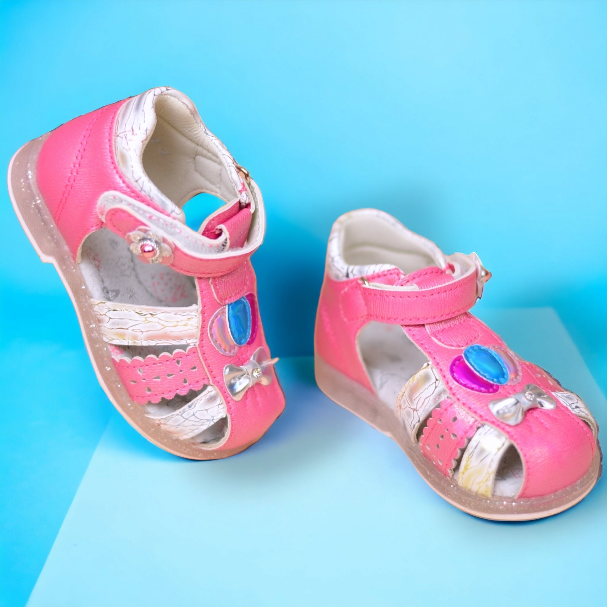 Kids Sandals Maurice Pink Made of Eco Leather and Natural Leather