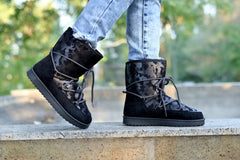 Women's Black Nina Padded Boots