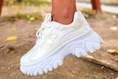 Women's White Shaza Sneakers Made of Ecological Leather